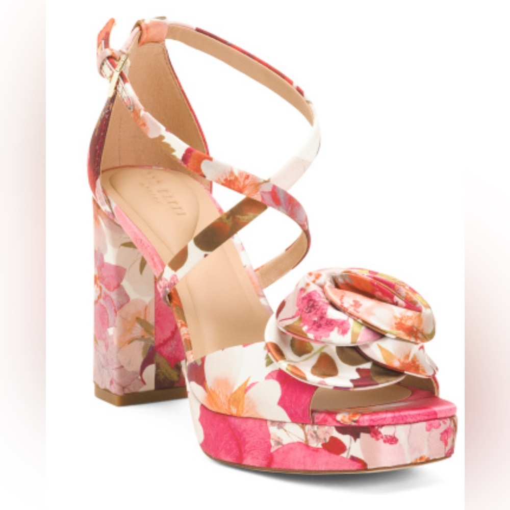 Ted Baker Maddy Rose Pink Floral Platform Heels